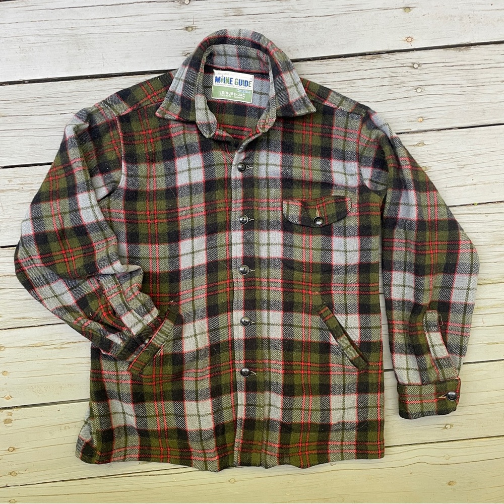 Maine Guide Wool Plaid Button-Up Shirt